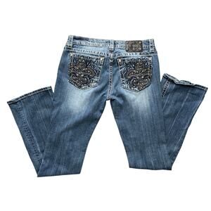 Miss Me Embroidered Fleur De Lis Bootcut Jean 32
